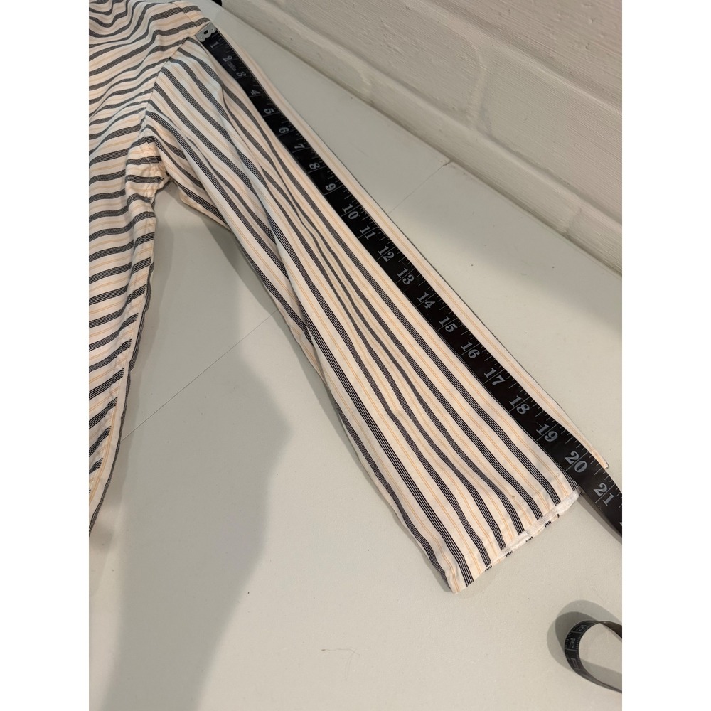 Vintage Liz Claiborne Striped Mandarin Collar Cotton Shirt PS 90's Academia - Picture 11 of 12